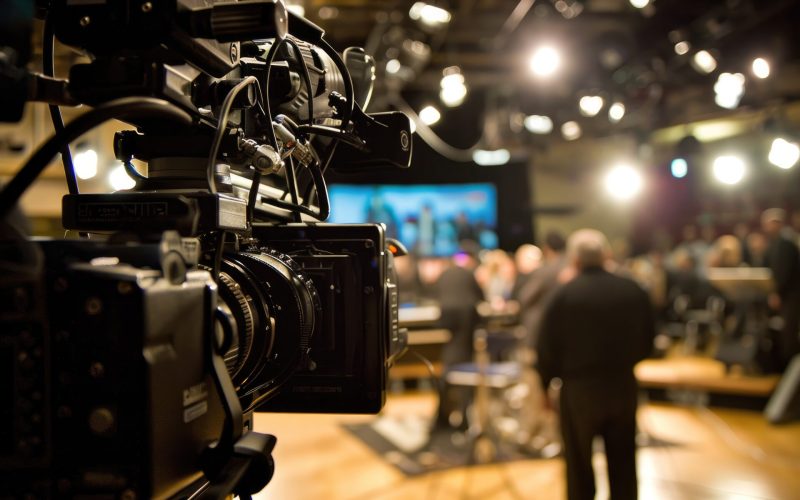 A hub of pulsating stories, the television studio buzzes with an electric anticipation, ready to transmit waves of words and images across the air. The cameras, microphones, and monitors are the instruments, and the production crew, the conductors of a media symphony that informs a nation --ar 3:2 --style raw --v 6 Job ID: fb031a8c-2c16-42c4-b20a-5dd959a87530